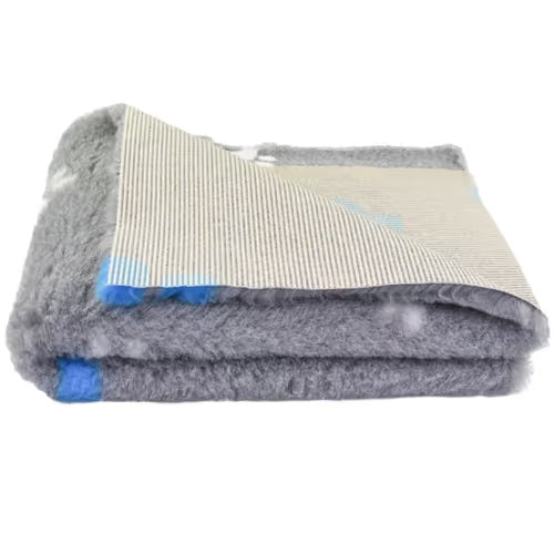 Αντιολισθητικό DryBed γκρι με γαλάζιες πατούσες (100x150)